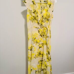 Calvin Klein Yellow and Green Floral Dress